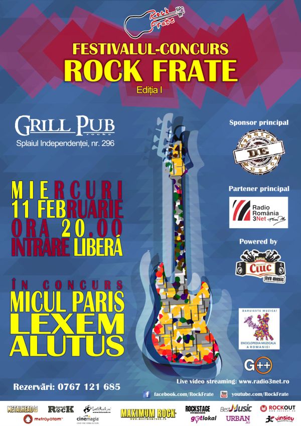 O noua seara „Rock Frate” in Grill Pub, pe 11 februarie 2015